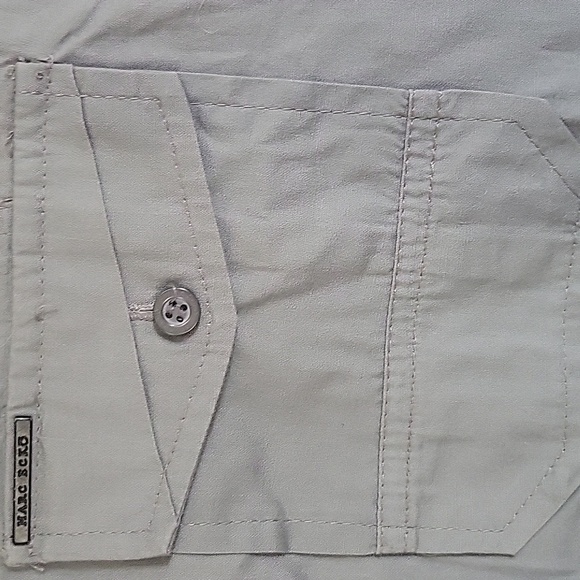 Marc Ecko Poplin  Cut&Sew Gray Long Sleeve Button Up Shirt Pockets S Y2K‎ 90's - Picture 4 of 6